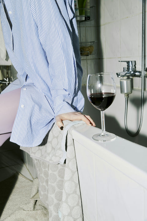 Enjoying a glass of red wine