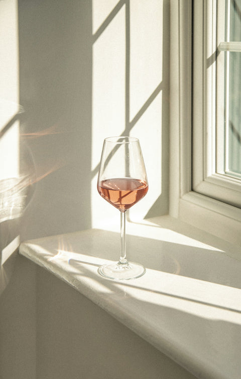 A glass of rose in the sun