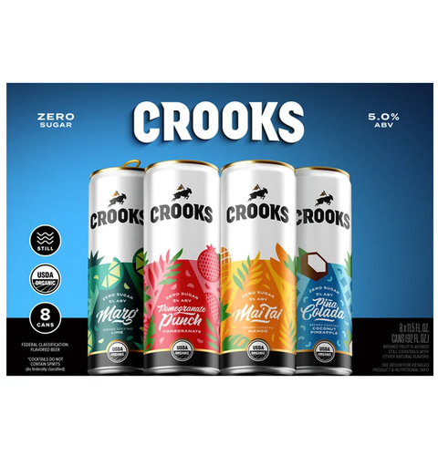 Crooks Zero Sugar Variety  (8pk 12oz Cans)